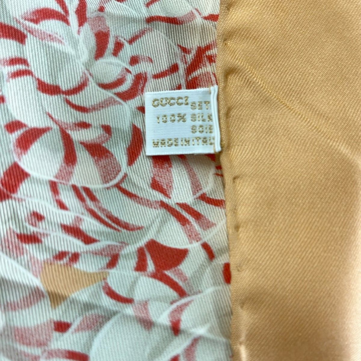 GUCCI(グッチ) スカーフ美品 - ライトピンク×ライトイエロー×マルチ 花