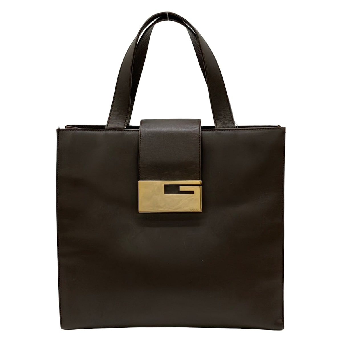 GUCCI(グッチ) ハンドバッグ - ダークブラウン レザー