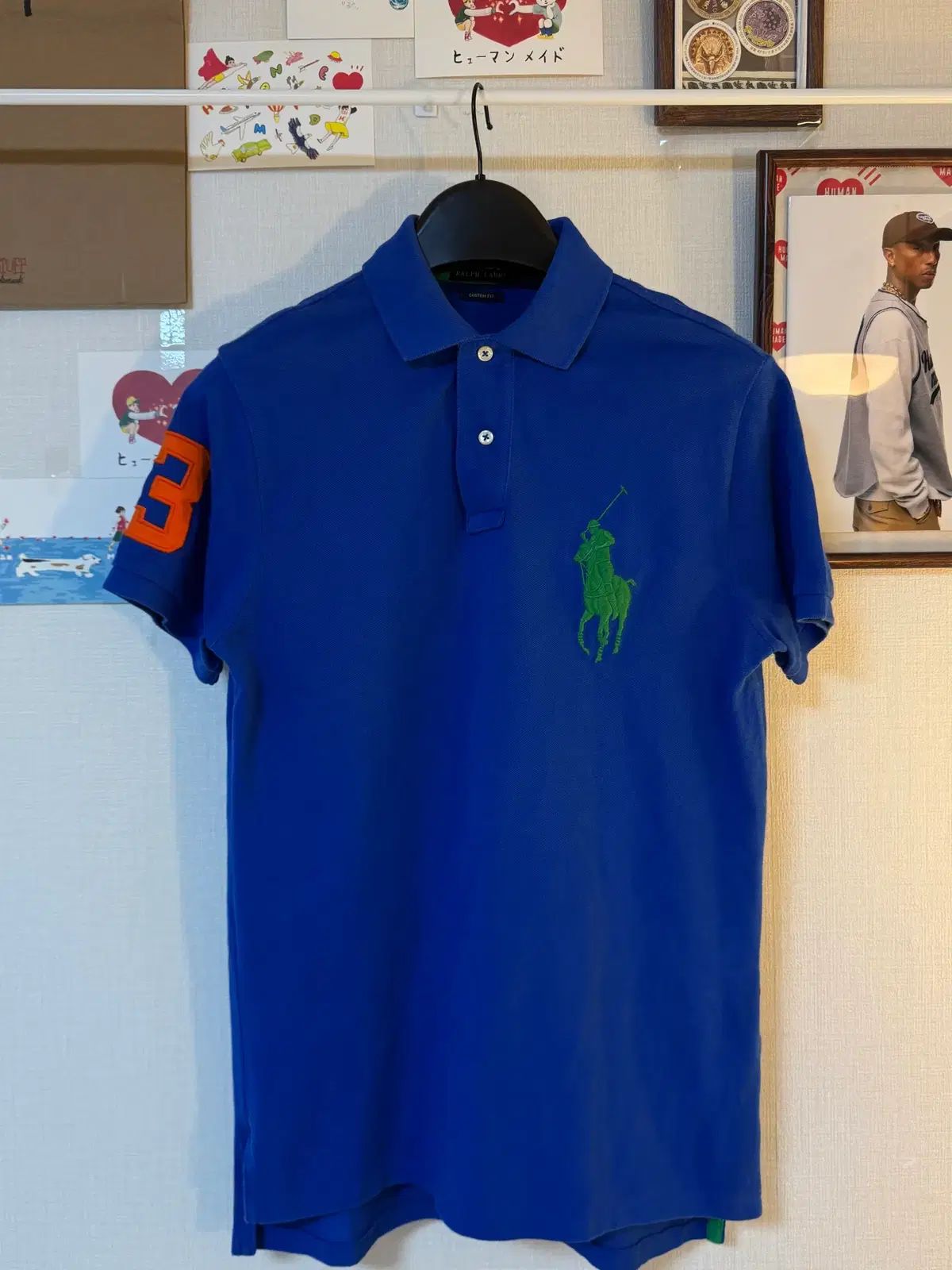 (S) ポロ ラルフローレン ビックポニー 半袖 カラーTシャツ ブルー