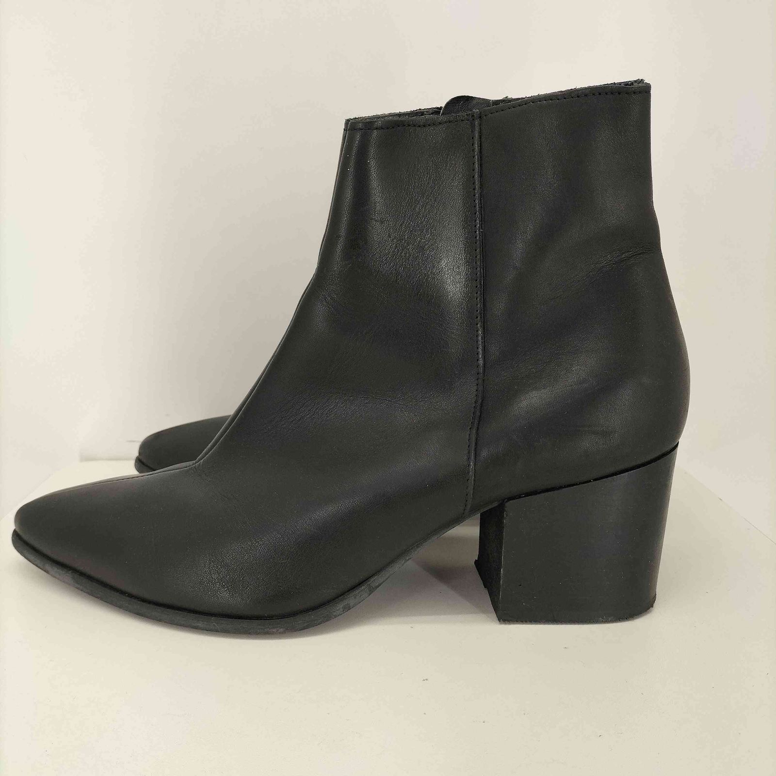 エイソス asos ポインテッドサイドジップヒールブーツ メンズ 8.5 