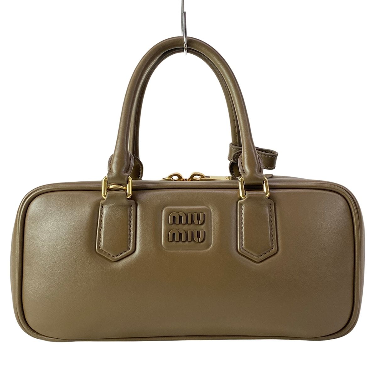 miumiu(ミュウミュウ) ハンドバッグ アルカディ 5BB148 ブラウンカーキ 2025年限定色 レザー