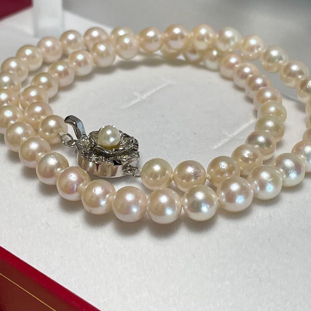 アコヤパール　ネックレス　6.5mm-7mm シルバー金具　真珠　あこや