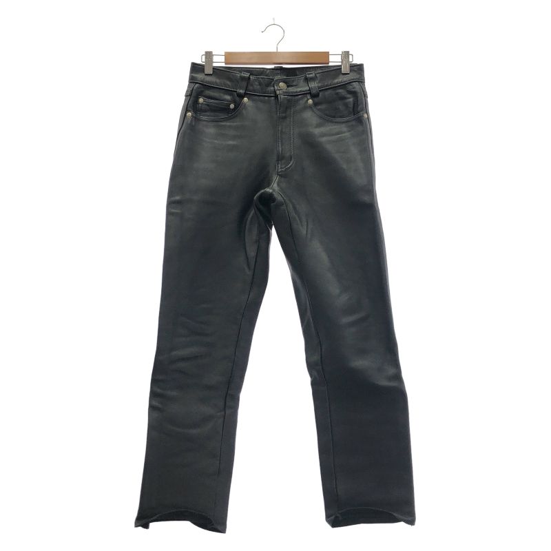 【中古】schott 6076 レザーパンツ サイズ30 ブラック 牛革 ショット[19]