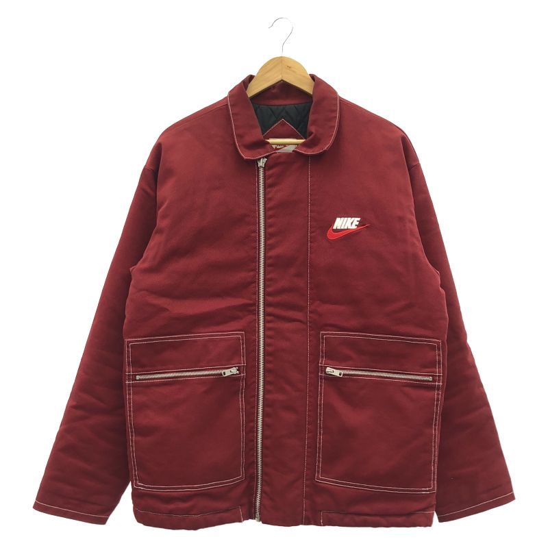 【中古】Supreme×NIKE 18AW DOUBLE ZIP WORK JACKET サイズM AR5566-677 レッド シュプリーム ナイキ[19]