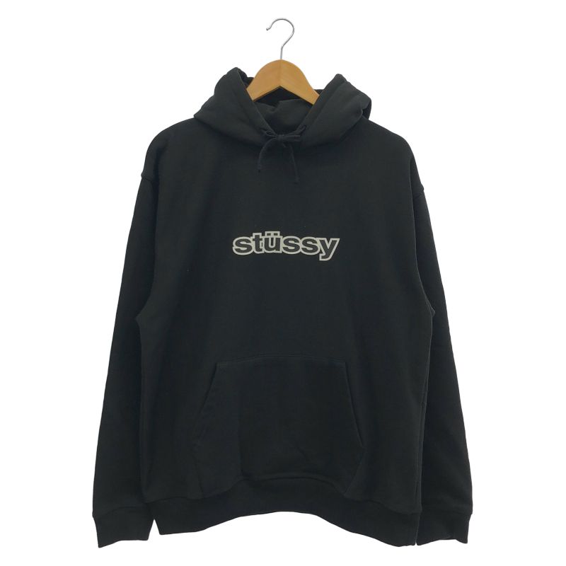 【中古】STUSSY ロゴパーカー サイズL ブラック Z4000SAS ステューシー[19]