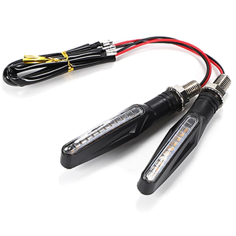 バイク オートバイ シーケンシャル ウインカー 流れる LED 12V アンバー 防水 M10 汎用 左右セット