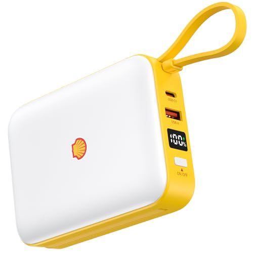 Shell 20000mAh 大容量 軽量 USB-C ケーブル一体型 22.5W出力 4台同時充電 ディスプレイ搭載 PSE技術基準適合 iPhone/iPad/Android/その他各種機器対応as 0e86c1ba