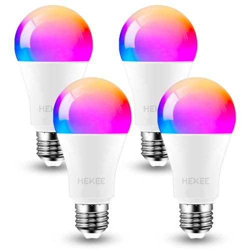 HEKEE LEDスマート電球 E26口金 RGB 100W形相当(12W) 1250LM, Alexa 対応 2700K-6000K 色温度調整可能 1600万色 間接照 (4個パック)送料無料 e07f5a34