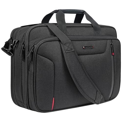 [EMPSIGN] ビジネスバッグ 17.3インチPC対応 スキミング防止 ラップトップバッグ メンズ PCバッグ A4 B4 大容量 2way 撥水 マチ拡張可能 ショルダーバッグ 就活 キャリーサポーター付き パソコンバッグ ブリーフケー 5e674989
