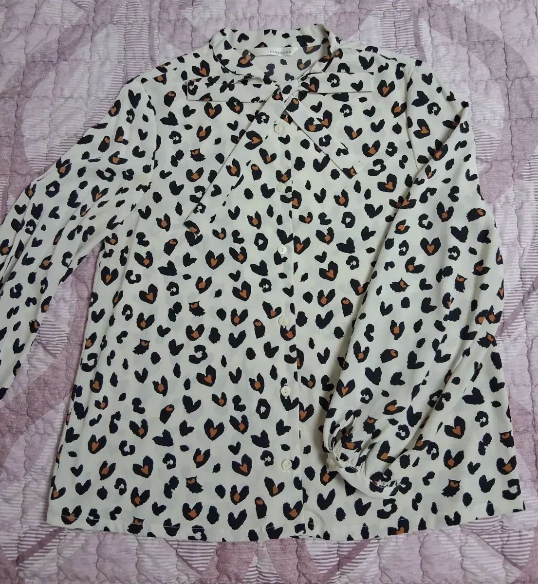 RENEEVON レニボン レオパード柄 シフォンブラウス55