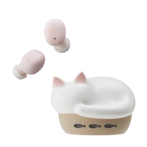 ラディウス radius HP-C28BT 完全ワイヤレスイヤホン : NEKO true wireless earphones Bluetooth対応 フルワイヤレス 左右分離型 AAC 軽量 猫 小型 小さい耳 コンパクト おしゃれ かわ cc5377ea