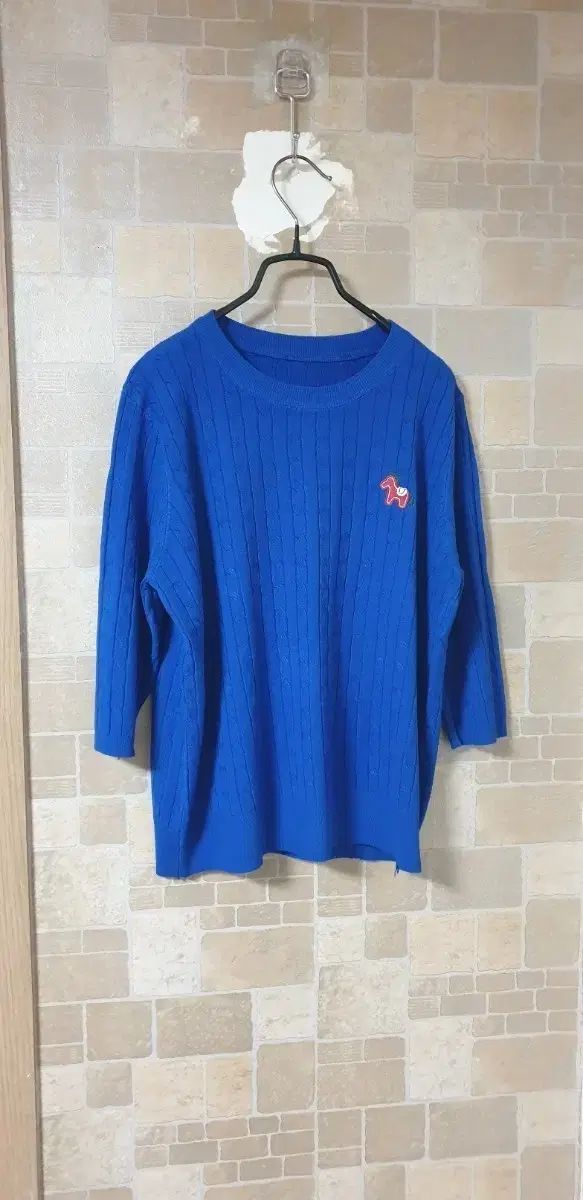 レディース 青7分ニット(新品)