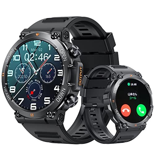 スマートウォッチ 【2026新登場 1.39インチ大画面 軍用規格 Bluetooth通話機能】 音楽再生 スポーツウォッチ 耐衝撃 キズ防止 Bluetooth5.2 腕時計 100＋運動モード 280＋文字盤DIY 400mAh長持ちバッ 6d8dcd7a
