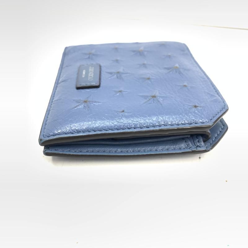 送料無料】【中古】JIMMY CHOO 二つ折り財布 青系 ジミーチュウ[92