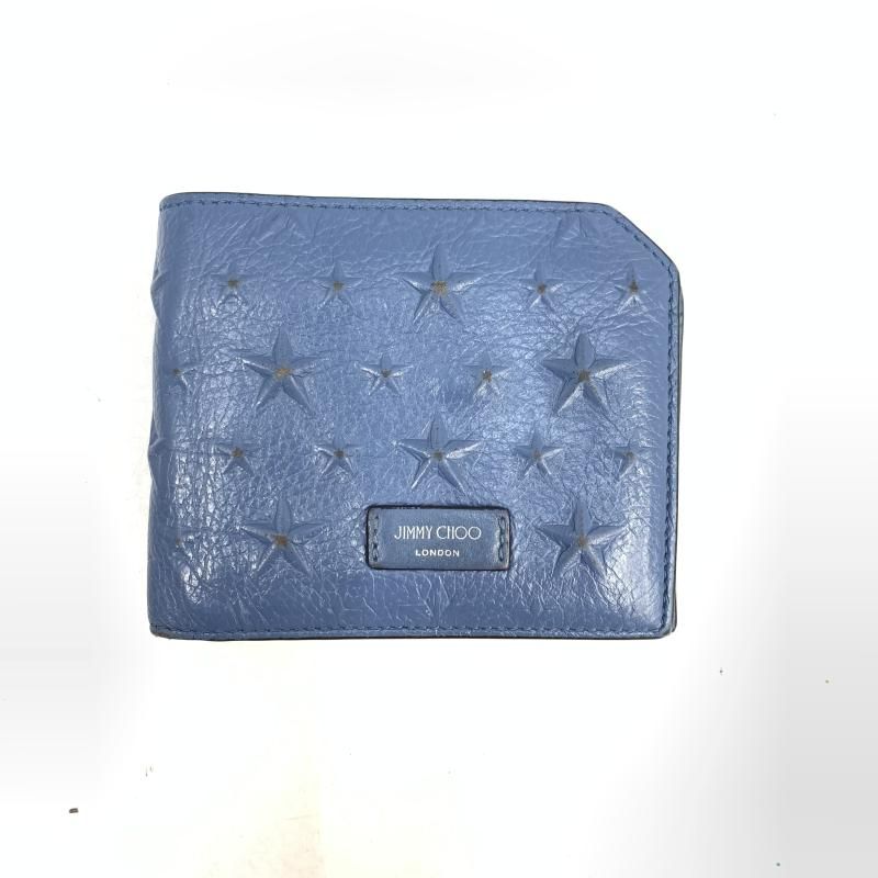 送料無料】【中古】JIMMY CHOO 二つ折り財布 青系 ジミーチュウ[92