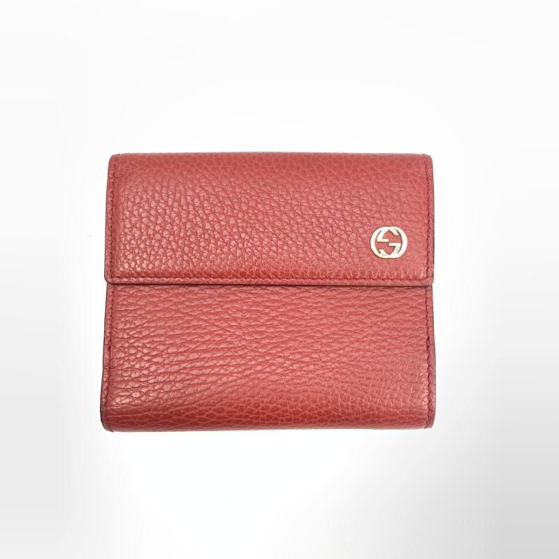 【中古】GUCCI インターロッキングG カーフレザー 二つ折り財布 449405･2091 グッチ[92]