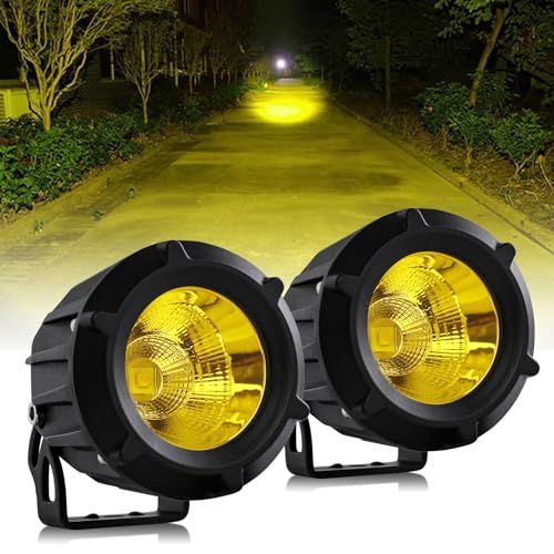 UNI-SHINE フォグランプ バイク LED イエロー 30W 3200K 10000LM 12V/24V兼用 作業灯 補助灯 IP68 防水ワークライト オート/自動車/トラック 汎用 2個ts 592ff85a