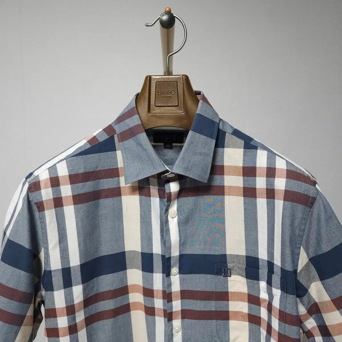 100 ) DAKS メンズ 半袖 CHECK シャツ