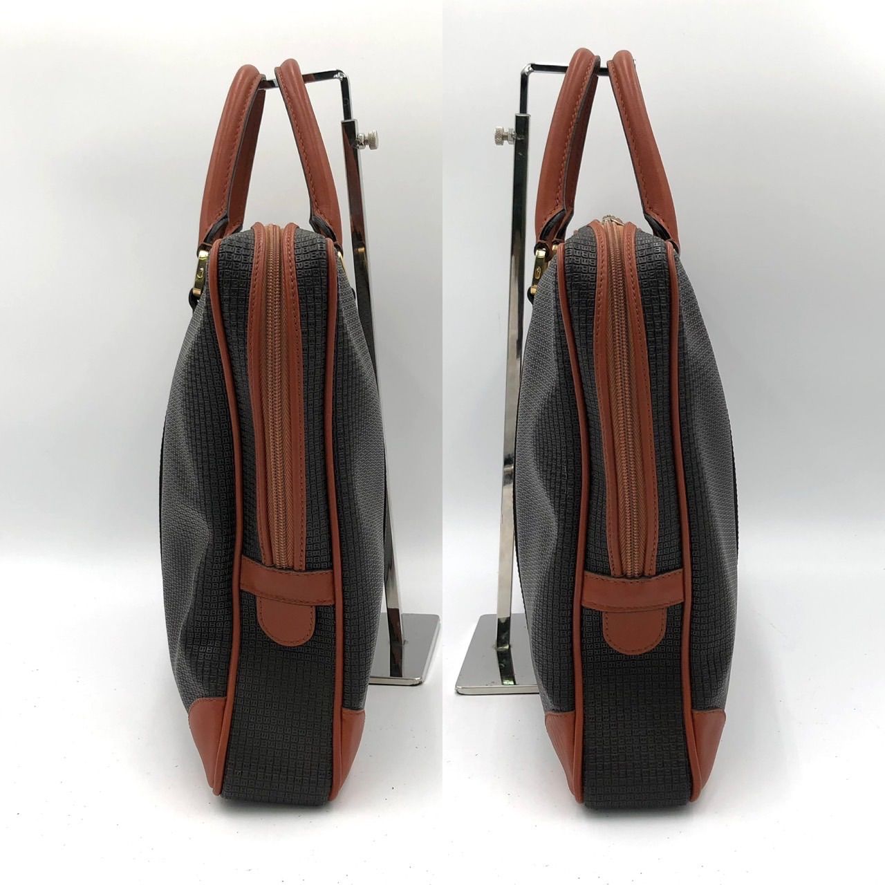バリー BALLY ビジネスバッグ ブリーフケース Bロゴ PVC レザー 黒 茶 
