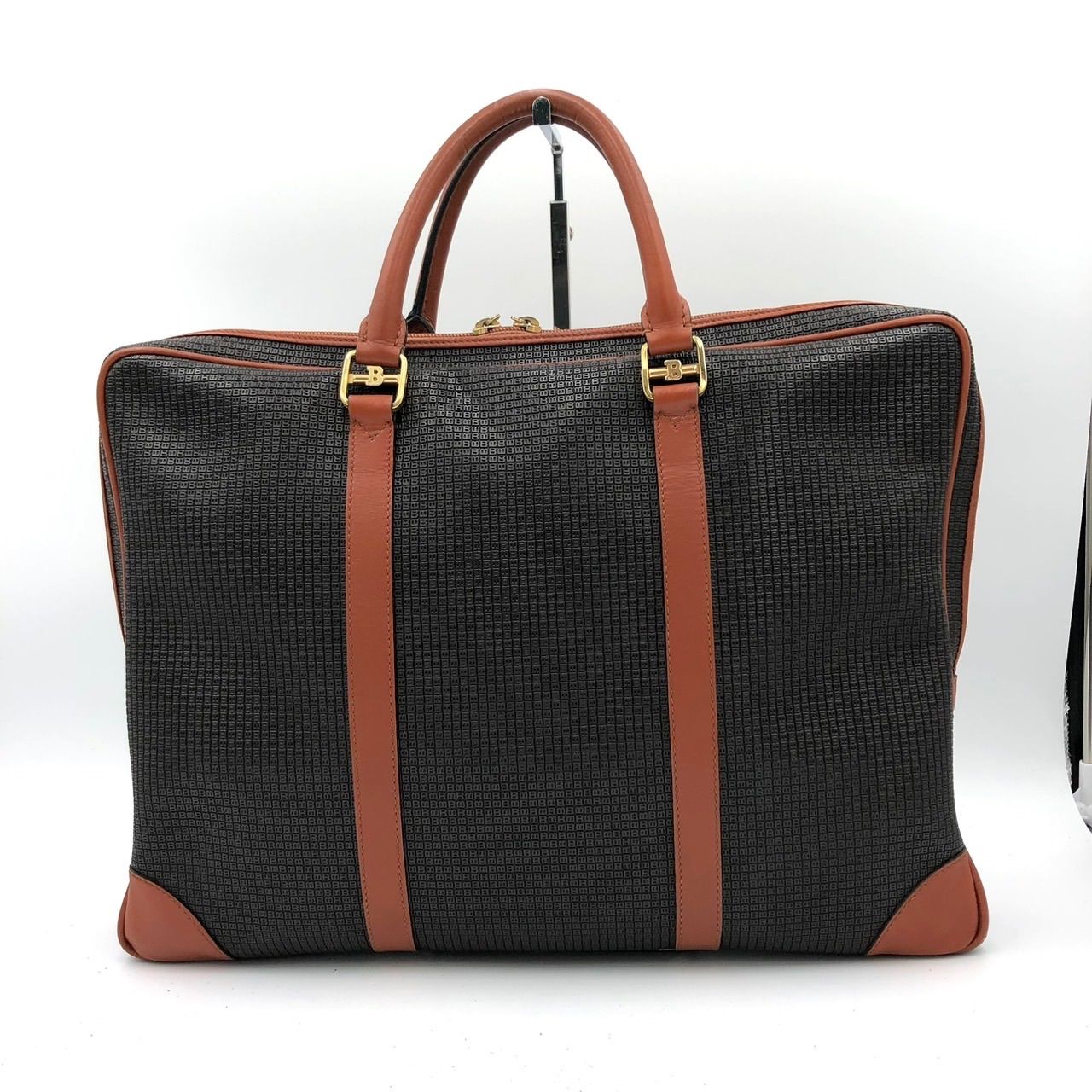 バリー BALLY ビジネスバッグ ブリーフケース Bロゴ PVC レザー 黒 茶 