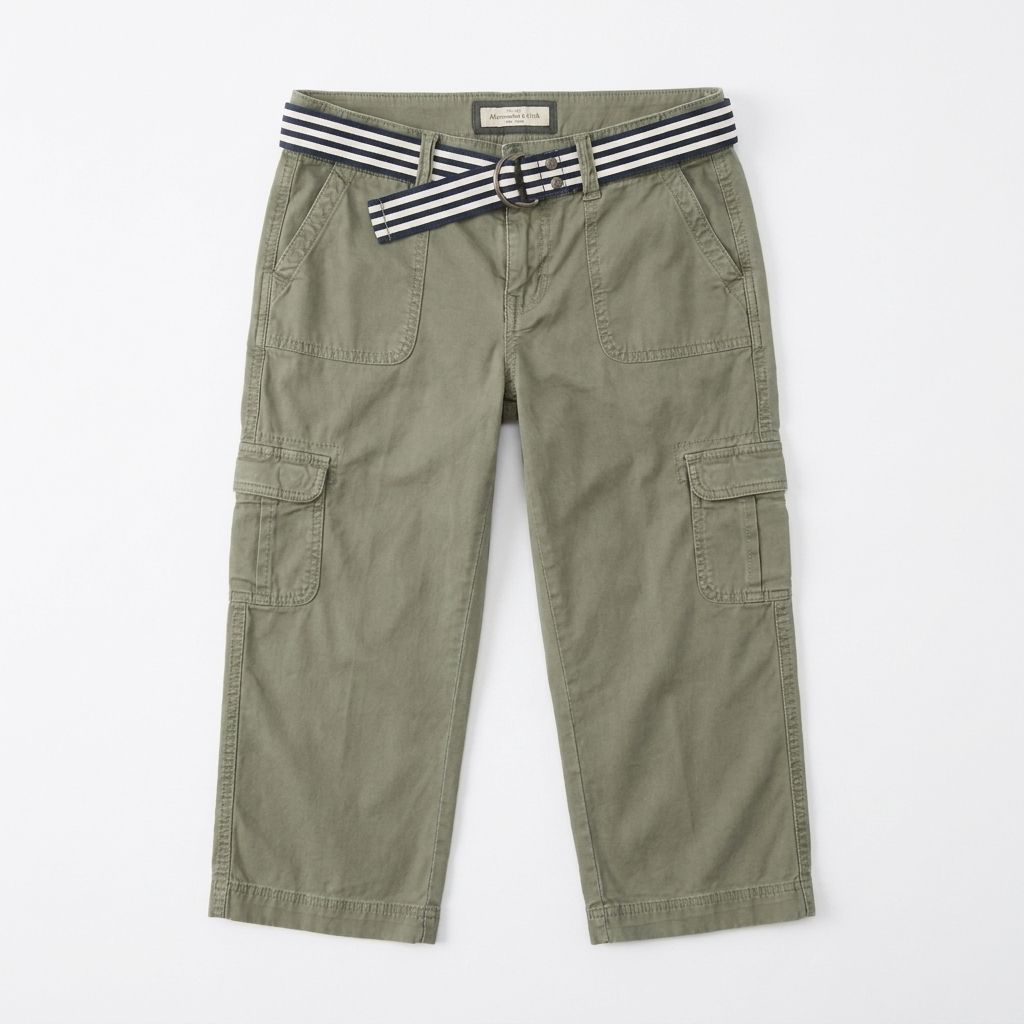 Abercrombie & Fitch カーゴパンツ カーキ ベルト付き