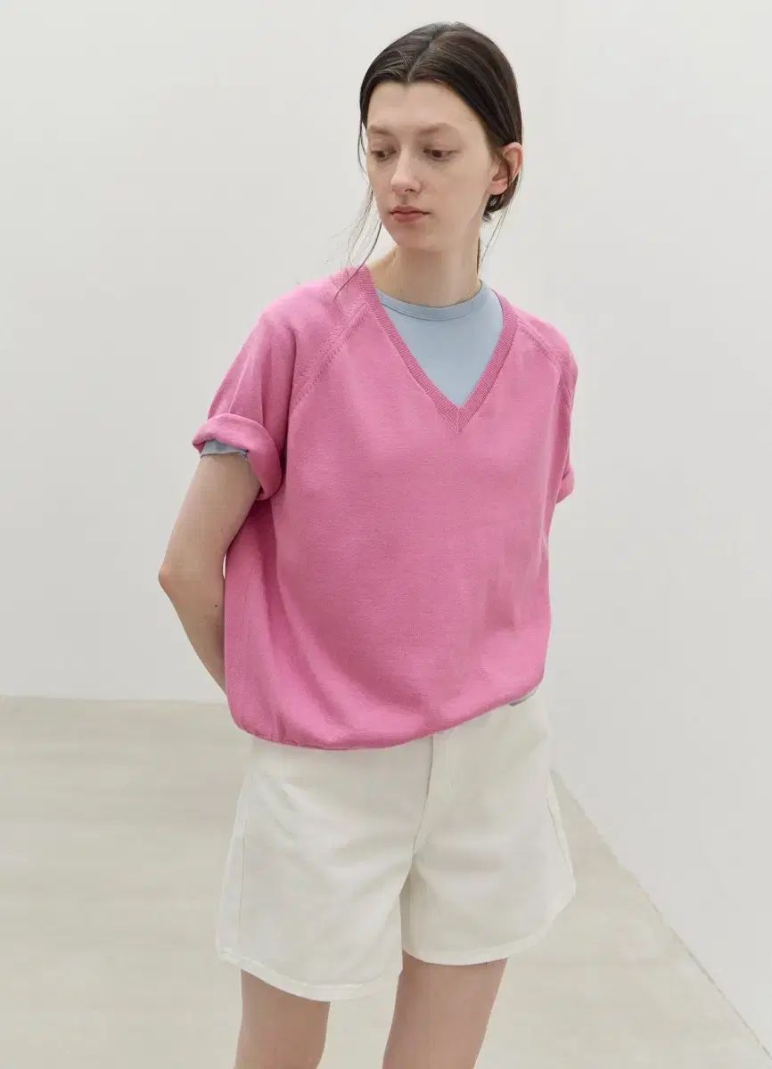 ルバ(LEVAR) Fresh Cotton Vネックニット