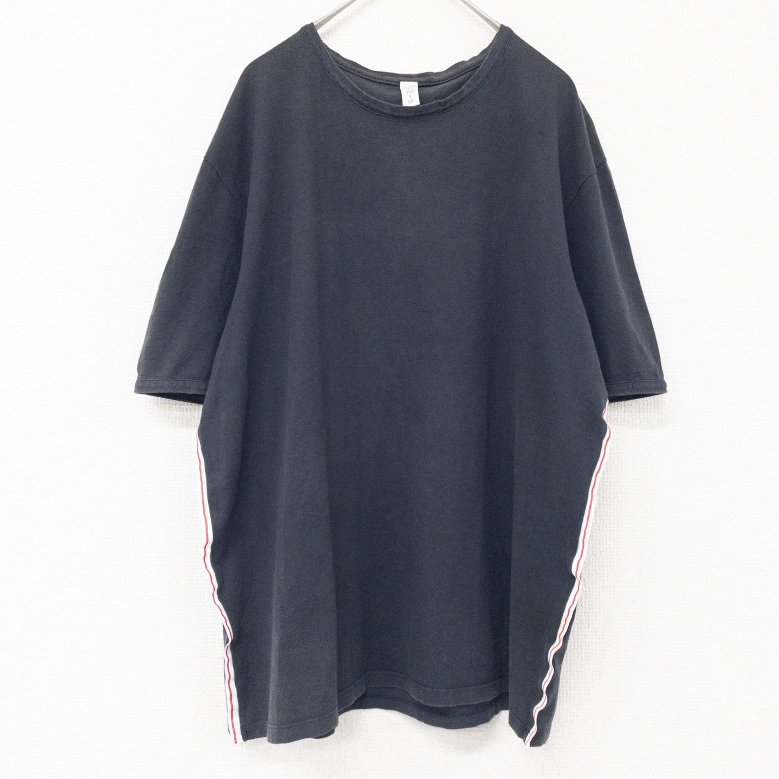 miu miu ミュウミュウ Tシャツ サイドライン アーカイブ ヴィンテージ コットン ポリウレタン ブラック イタリア製 レディース M b01490