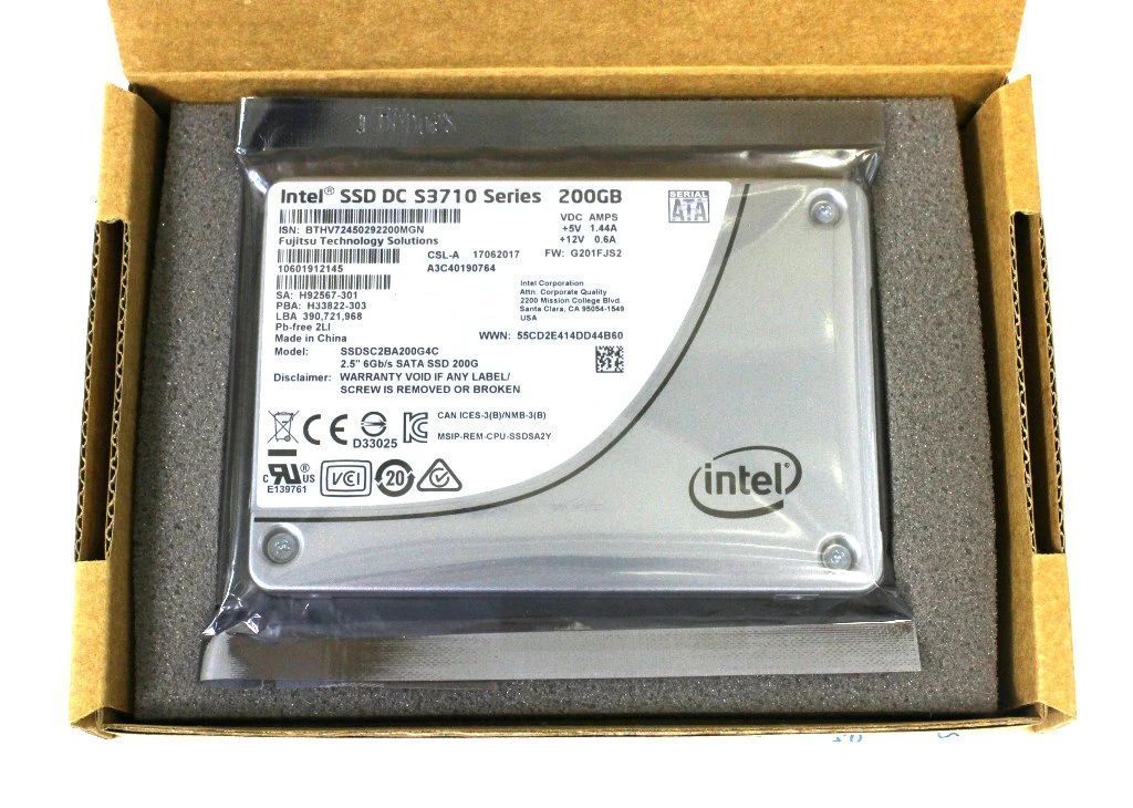intel 未使用 SSDSC2BA200G4C DC S3710シリーズ SSD 200GB SATA2.5インチ 6Gbps MLC 高耐久モデル 【未使用品】【20180711】