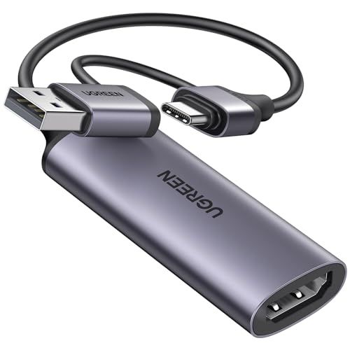 【新品】UGREEN HDMI キャプチャーボード 1080P 60FPS 4K入力 ビデオキャプチャー 2in1 USB Type C Thunderbolt 4 小型軽量 ゲーム実況生配信 ビデオ録画 ライブ会議 Switch PS5 X ff54f467