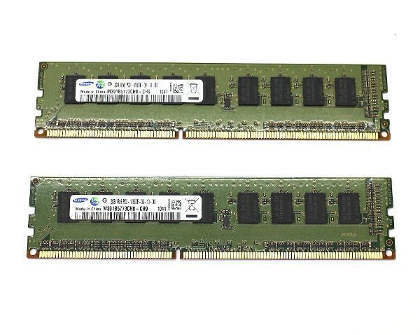 Samsung 2枚セット 2GB PC3-10600E DDR3 ECC Unbuffered T3500/Z400等対応 ML110G6/G7等対応 【中古】【20170412】