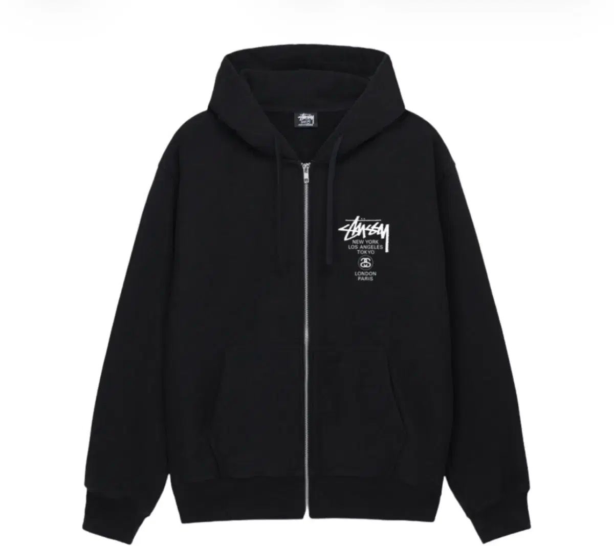 STUSSY WORLD TOUR ジップアップフーディー 26 ブラック 新品 S