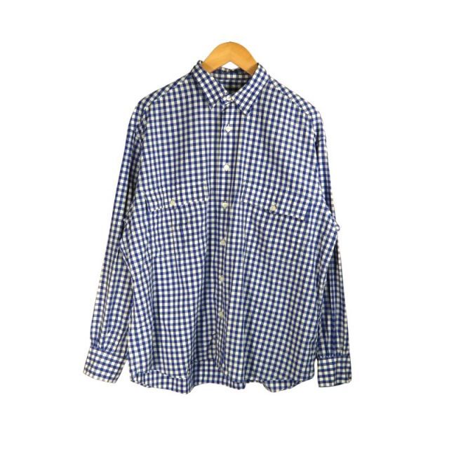 PORTER CLASSIC ROLL UP SHIRT GINGHAM CHECK BLUE サイズM ポーター