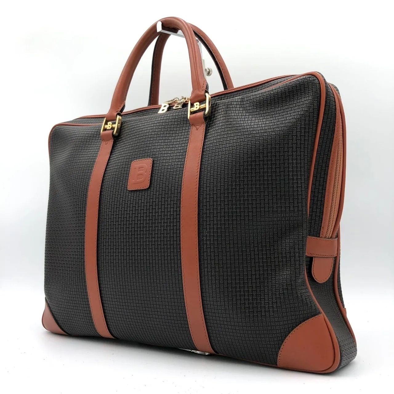 バリー BALLY ビジネスバッグ ブリーフケース Bロゴ PVC レザー 黒 茶 