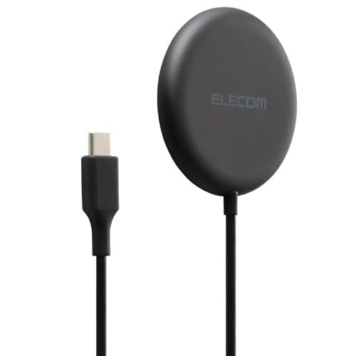 エレコム Qi2 25W 認証取得 ワイヤレス充電器 マグネット吸着 高速充電 異物検知機能 温度制御機能 1.5m 【iPhone 16/17シリーズ対応】 ブラック EC-MA11BKas 908ca430