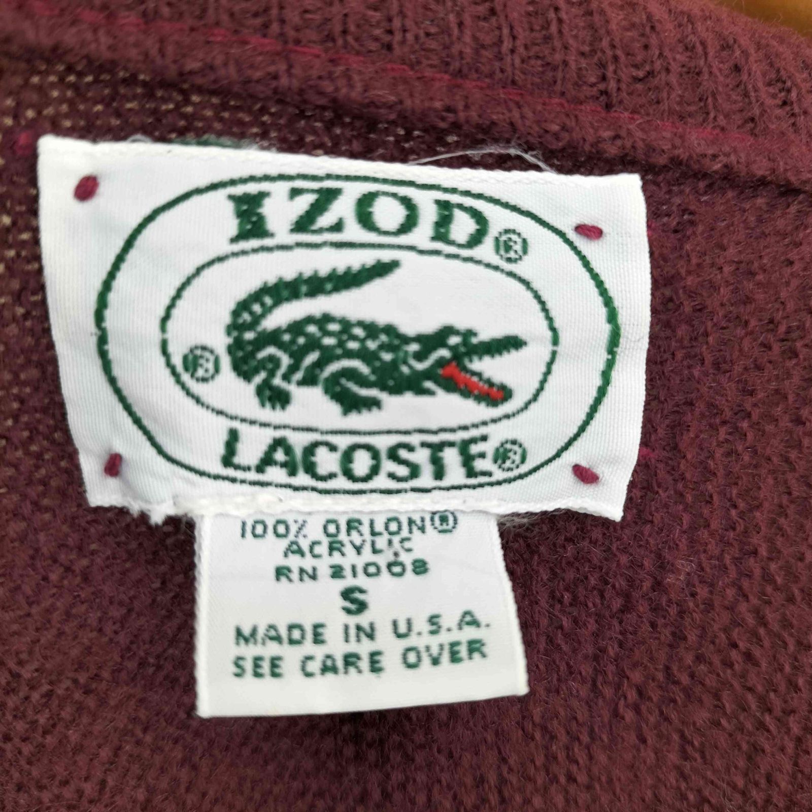アイゾッドラコステ IZOD LACOSTE 80-90s USA製 Vネック アクリル 