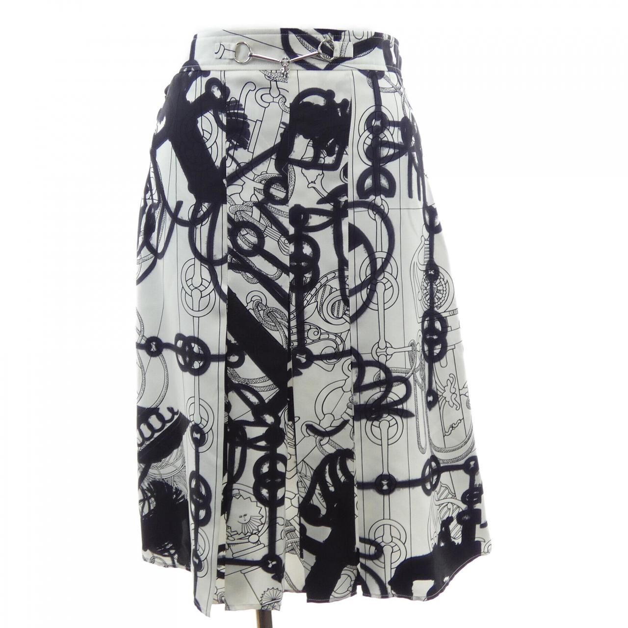 エルメス HERMES CLIQUETIS TATTOO AQUARELLE 2E0305DW ツイルレーヌ スカート