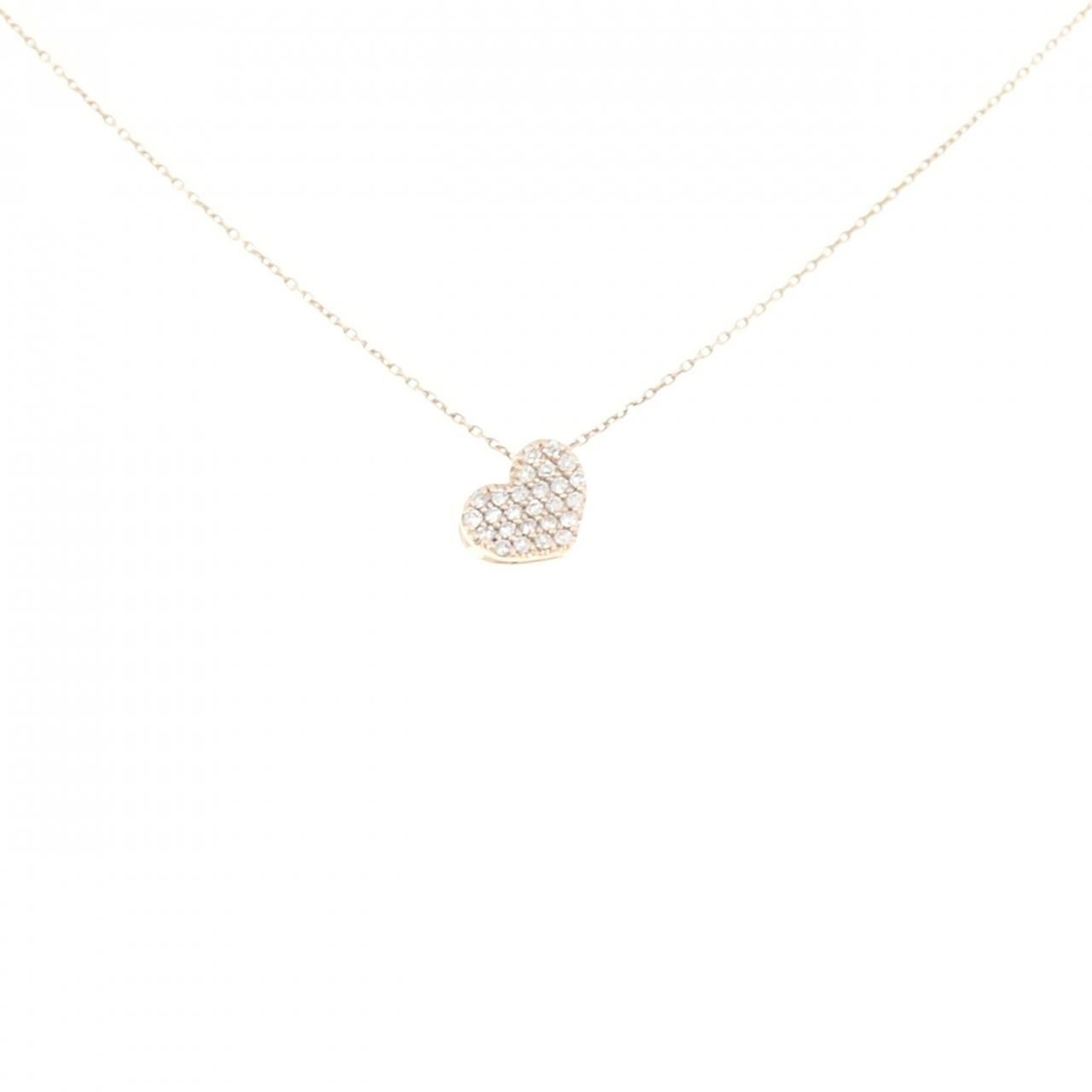 K10PG ハート ダイヤモンド ネックレス 0.02CT