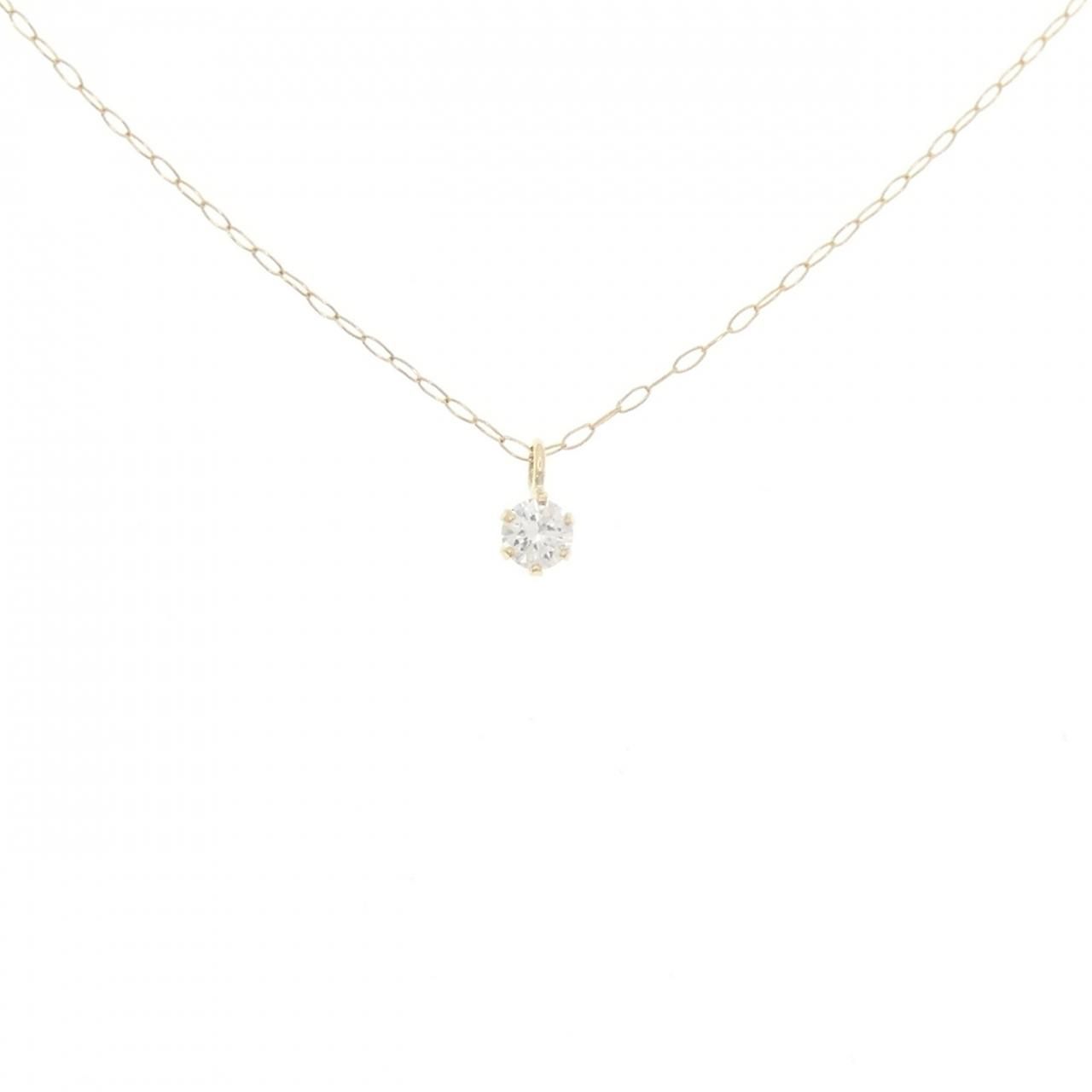 K18YG ソリティア ダイヤモンド ネックレス 0.08CT