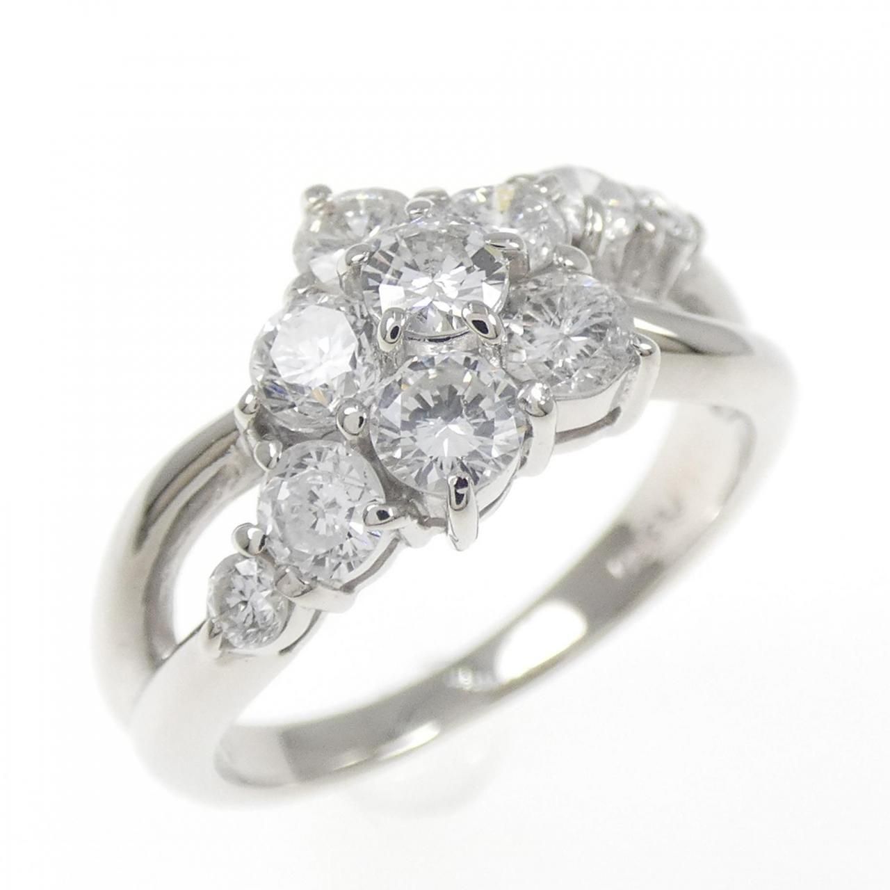 Pt900 フラワー ダイヤモンド リング 1.01CT
