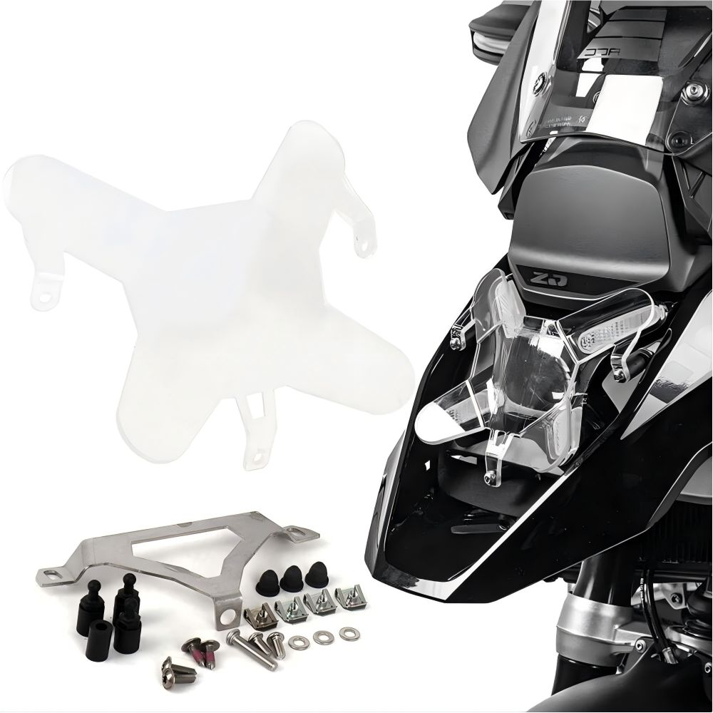 【送料無料】BMW R1300 GS (2023-24) 専用 ヘッドライトプロテクター アクリル製クリア 耐衝撃・傷防止・UVカット 簡単取付 ドレスアップ効果抜群 ツーリング快適