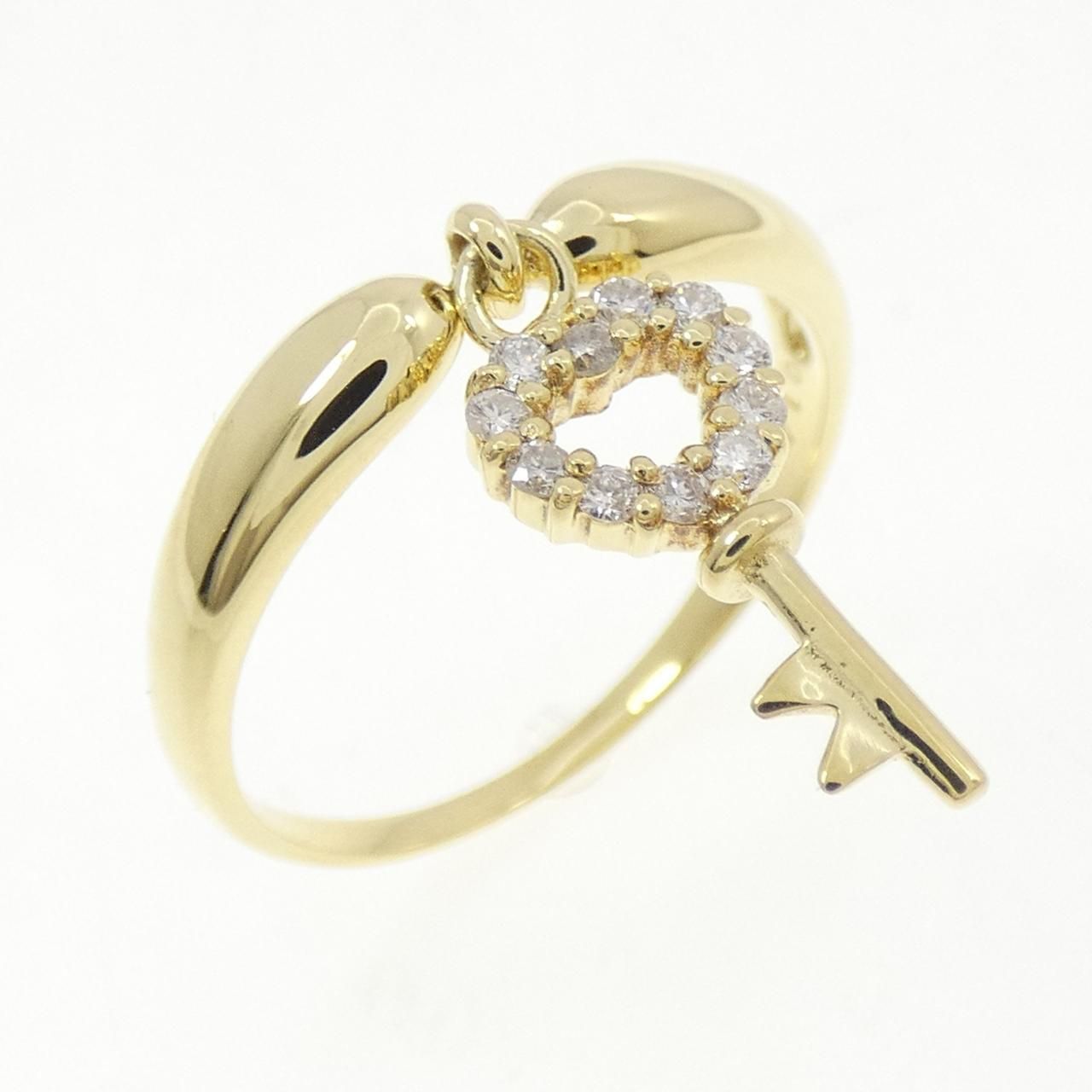 K18YG キー ダイヤモンド リング 0.14CT