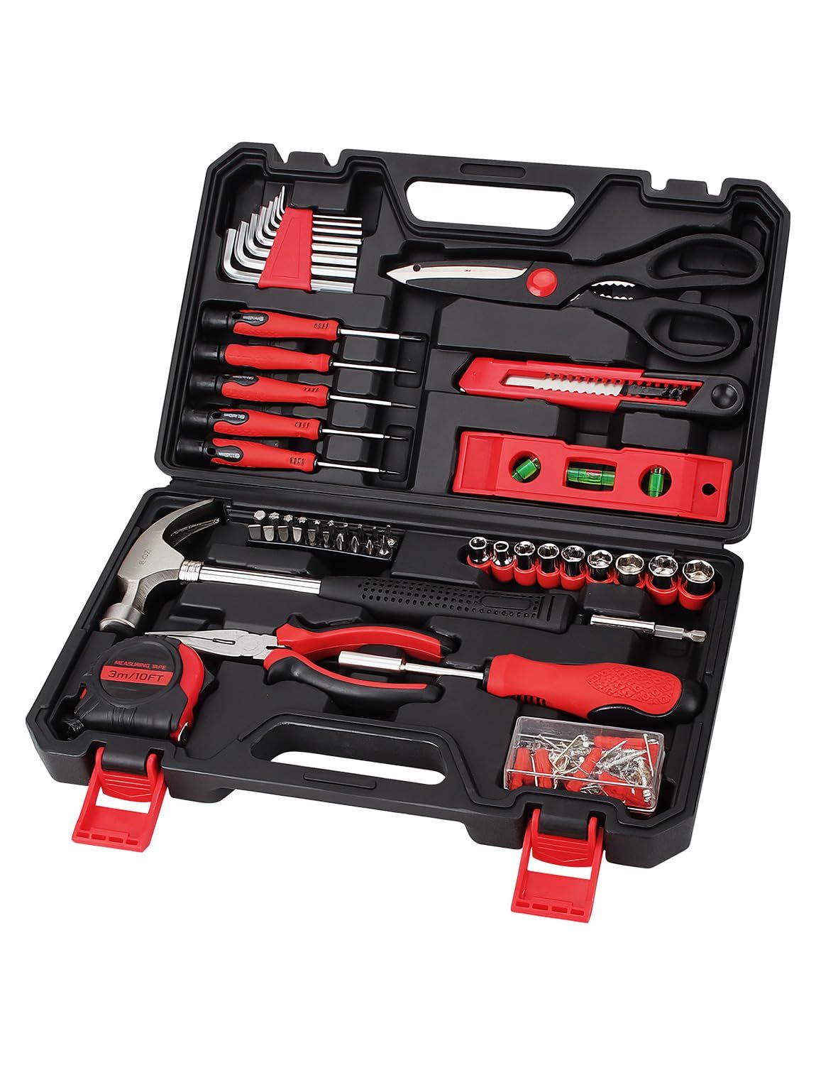 ホームツールセット 51点 工具セット 家庭用 日曜大工 DIYセット 作業工具セット 家具の組み立て 住まいのメンテナンス用 修理道具セット 便利な収納ケース付きkoe ef3ba59e