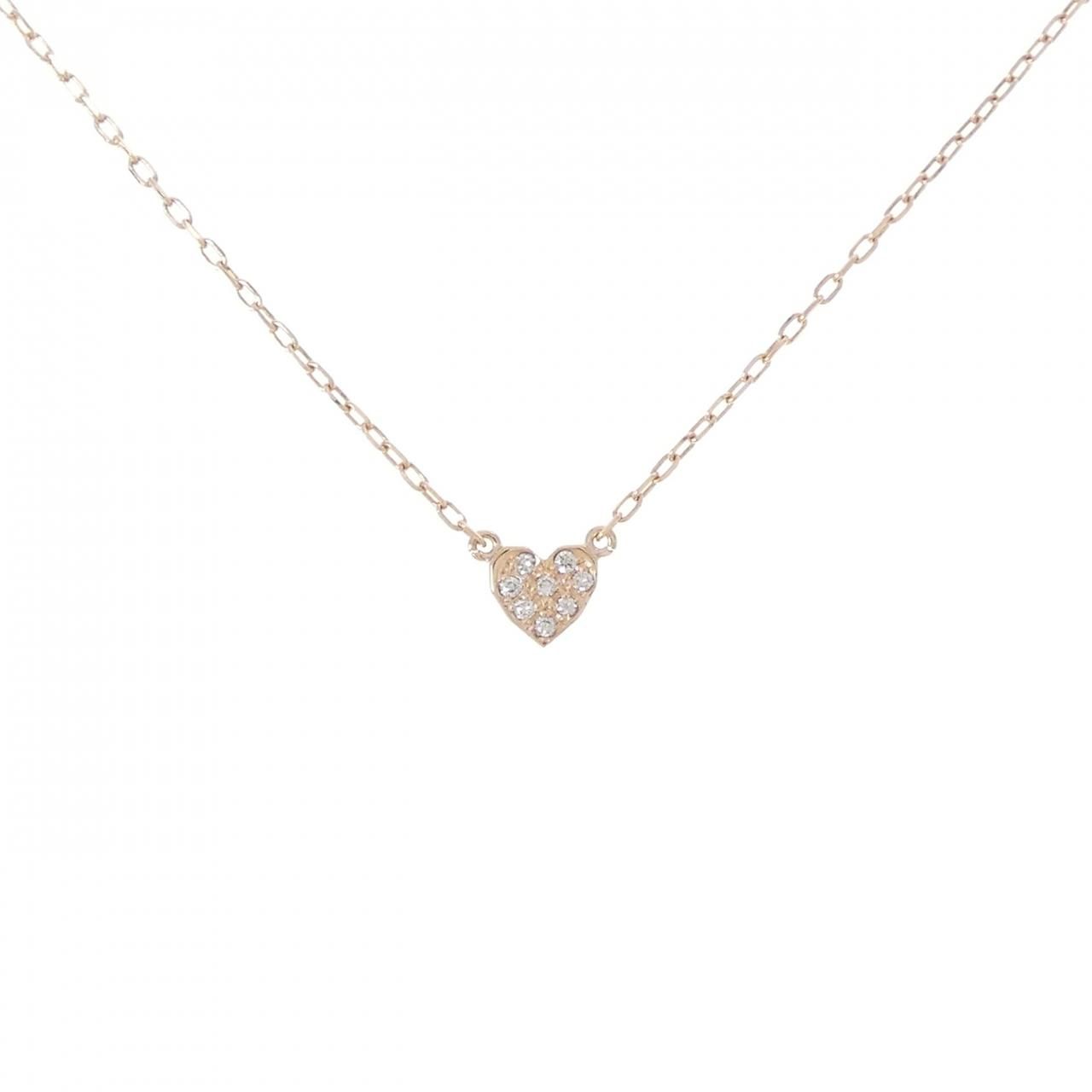 K10PG ハート ダイヤモンド ネックレス 0.04CT