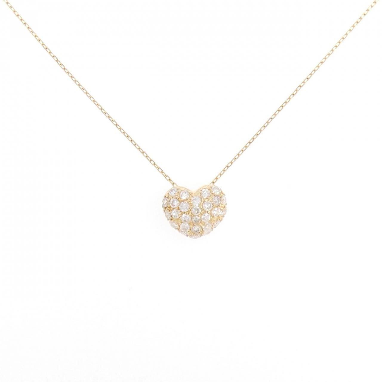 K18YG ハート ダイヤモンド ネックレス 0.30CT
