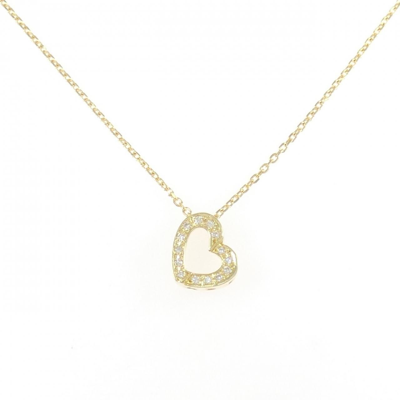 K18YG ハート ダイヤモンド ネックレス 0.11CT