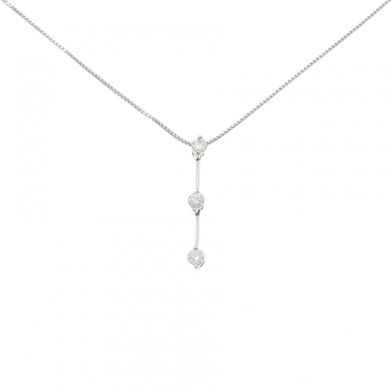 PT900/PT850 スリーストーン ダイヤモンド ネックレス 0.20CT