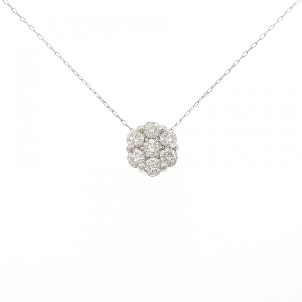 PT950/PT850 フラワー ダイヤモンド ネックレス 0.50CT