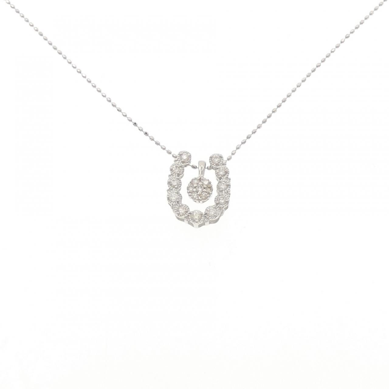 K18WG 2WAY ダイヤモンド ネックレス 0.08CT