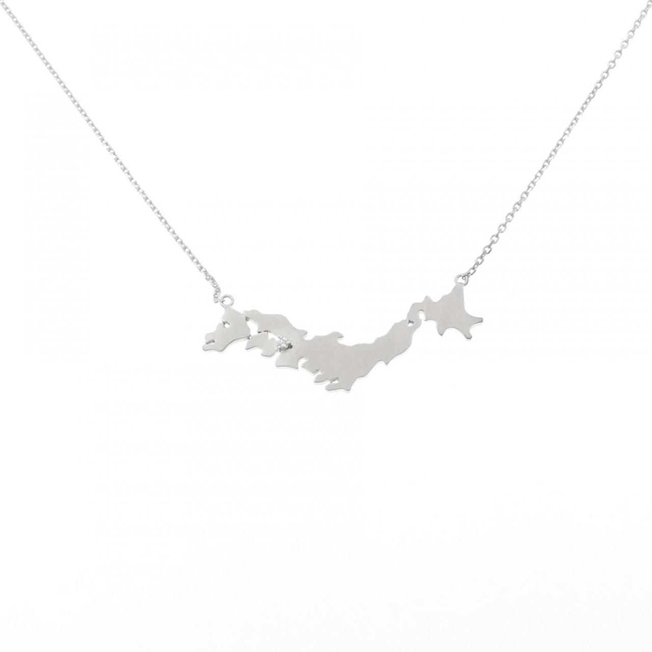 K18WG ダイヤモンド ネックレス 0.02CT