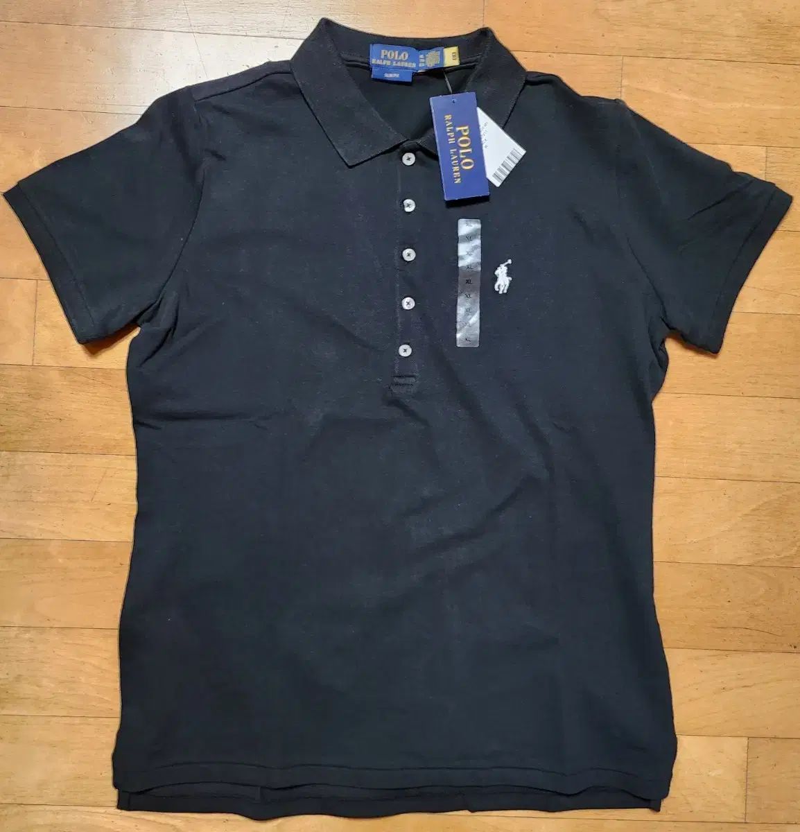 新品 ポロ ラルフローレン レディース スリムフィット カラーTシャツ XL ブラック